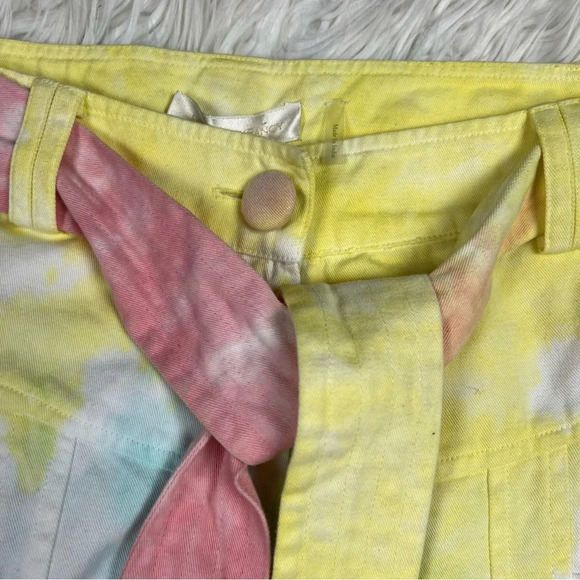 New LOVESHACKFANCY Tao Pant Rainbow Radial Tie Dye NWT Denim Casual Women’s 6 - Picture 6 of 13